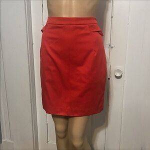 NEW H&M Peplum Ruffle Pencil Skirt Red 8